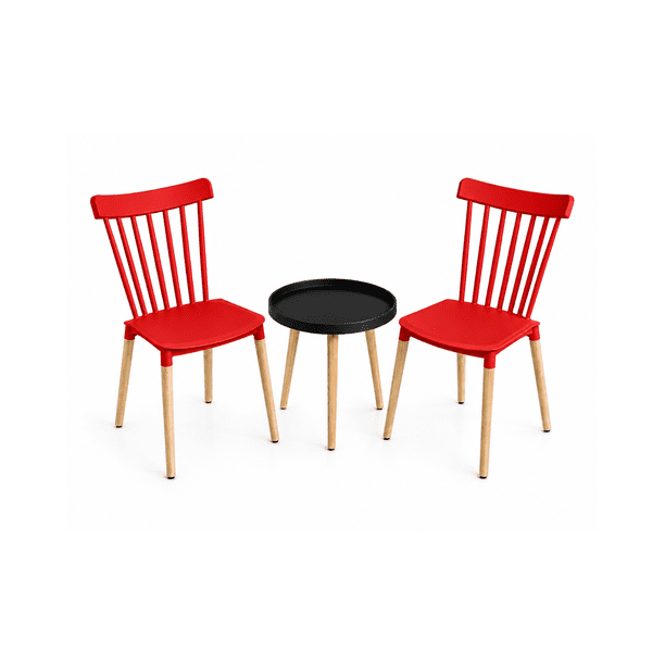Set de Terraza Windsor Magic - Negro / Rojo