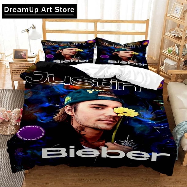 Singer Justin Bieber Fashion ed Bedding Set Duvet Cover Bed Set Quilt Cover Boys Adult