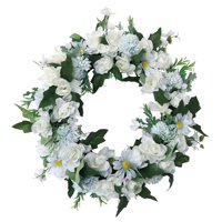 Bothyi - Corona De Gardenia Blanca Artificial Para Puerta Delantera De 40 Cm Para Colgar En Fiestas Y Bodas