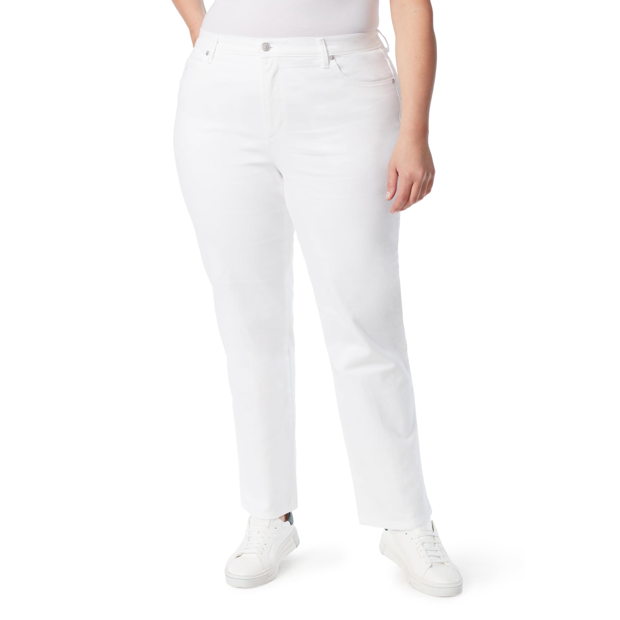 Jeans Gloria Vanderbilt Amanda Clásico Ajustado Blanco Talle 24 Plus