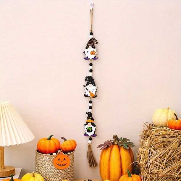1pc, Spooky Halloween Decor - Beaded Witch Pumpkin Bat Pendant for Home, Room, Bedroom, Holiday, Garden, and Yard Decor