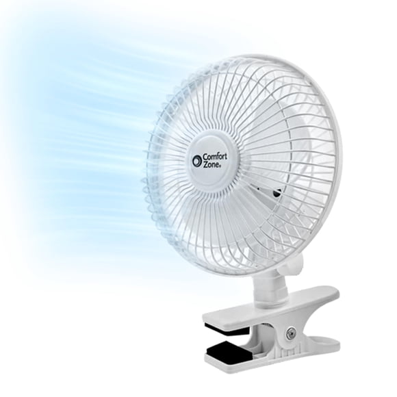 Ventilador de escritorio Comfort Zone CZ6C eléctrico de 15 cm, 2 velocidades, 2,0 m/s