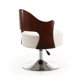 thumbnail image 4 of Silla de acento Manhattan Comfort Bopper de piel sintética blanca, 4 of 6