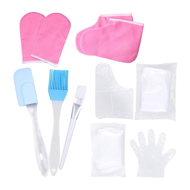 Guantes de de cera de Botines Herramientas de belleza Rascador de silicona Kit de protección del calentador de cera para el atención de - Guantes rosas