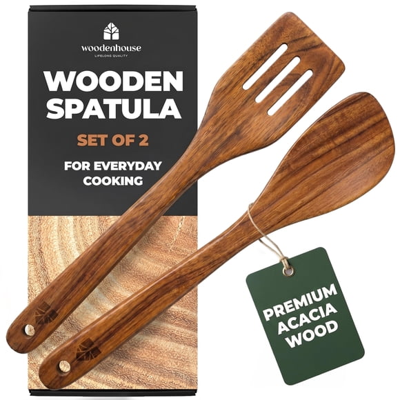 Espátula Woodenhouse 30 cm de Madera de Acacia – Pack de 2