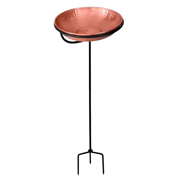 Bebedero para Pájaros Monarch Abode Cuenco de Cobre con Soporte de Hierro de 86 cm
