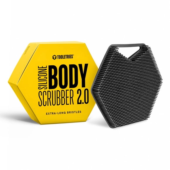 Body Scrubber Tooletries 2.0 de silicona de primera calidad con mango ergonómico