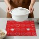 thumbnail image 4 of Juego de 6 Manteles Individuales Corazones de Amor, Felices Placemats de Mesa de Comedor del Día de San Valentín, Decoración de Corazón para Aniversario de Boda y Vacaciones 17.7*11.8 pulgadas, 4 of 6
