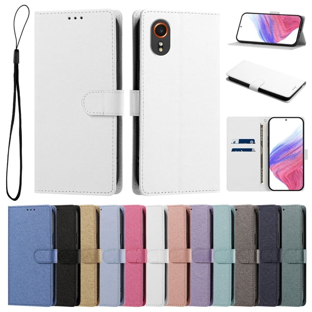 Cartera para Samsung Galaxy XCover 7 con Soporte y Correa, Blanco