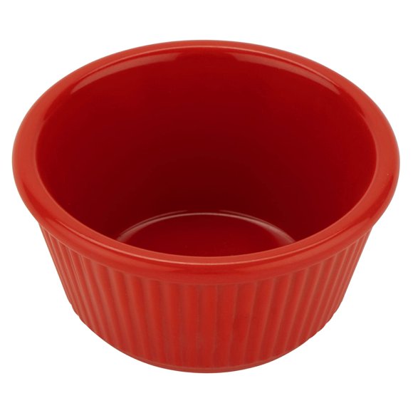 Ramekin GET 120 ml Rojo Acanalado Resistente a Roturas - Pack de 12