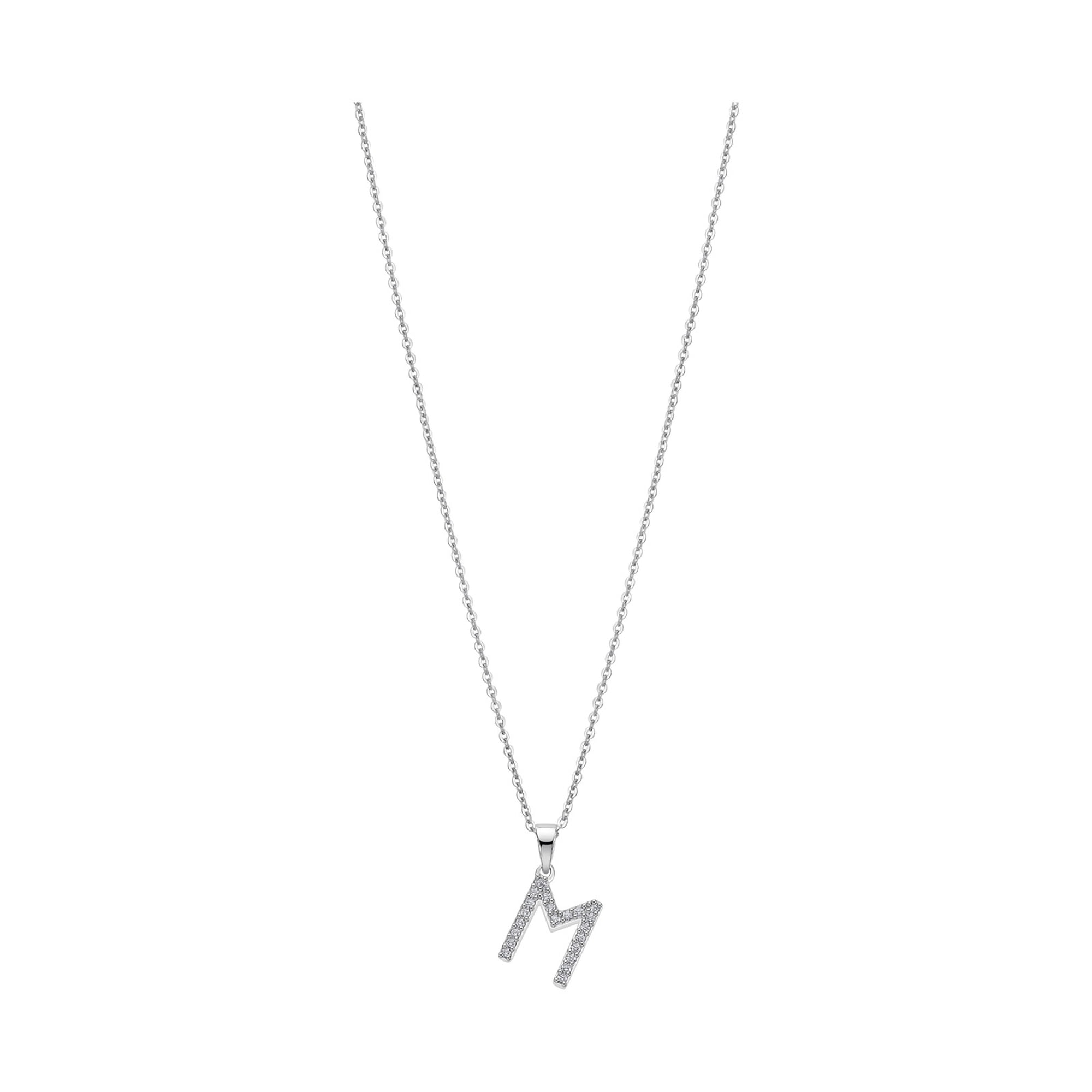 Collar Lp1958-1/m Lotus Silver Plateado Mujer Letters
