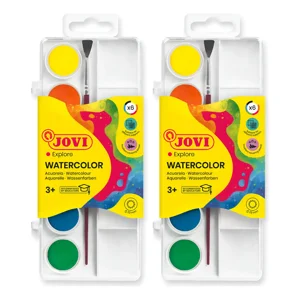 Pack 2 Estuches Acuarelas Jovi 6 Colores Surtidos + Pincel