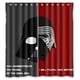 thumbnail image 1 of Cortina de ducha con frase de Star Wars y máscara de Darth Vader, juego de cortinas de baño con ganchos, tamaño 66 x 72 pulgadas, 1 of 3