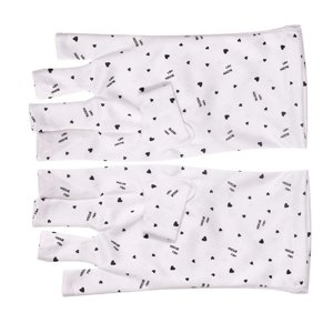 Magideal - 2X Guantes De Manicura Guantes De Protección Solar Con Patrón De Corazón Guantes De Conducción Sin Dedos Portátiles Duraderos Guantes De Protección , Pequeño Corto