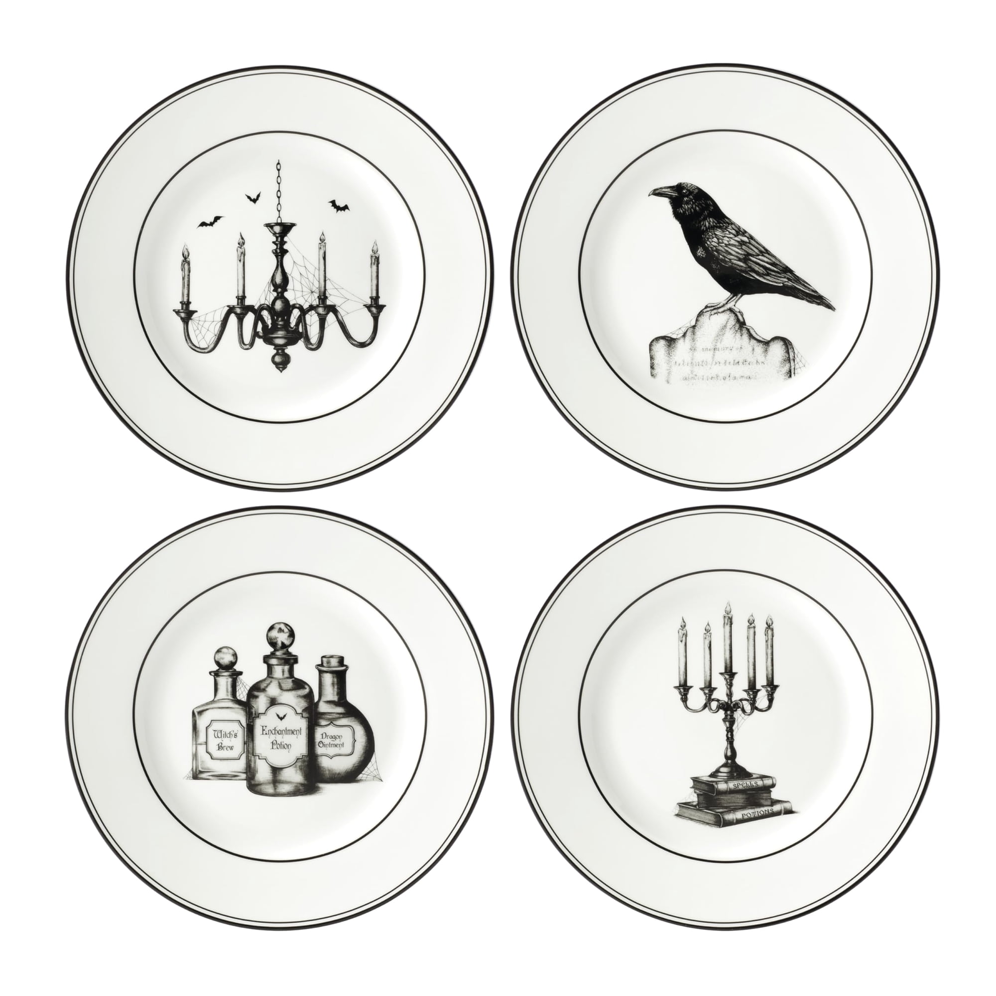 Juego De Vajilla Lenox Vintage Para Halloween, Plato De Postre De 4 Piezas