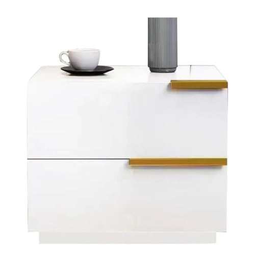 Crusec - Mesa De Noche Velador 2 Cajones 50x42x47cm Moderna Elegante