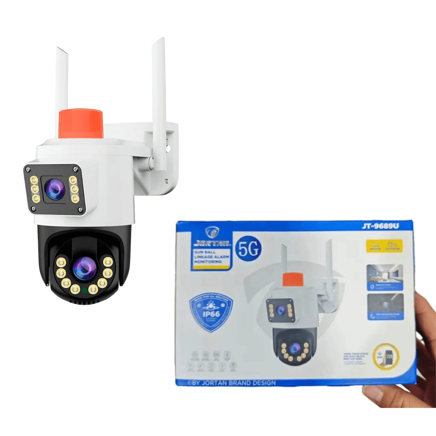 Genérico - Cámara De Seguridad Dual Jortan 5g App Yoose 2 Antena Blanco