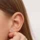 thumbnail image 2 of Aros de plata 925 en forma de flor con circones rosados y transparentes diamantados, 2 of 4