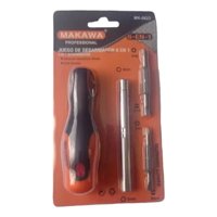 Metalfer - Juego Destornillador 6 En 1 Makawa Puntas Plana Cruz Allen Magnético