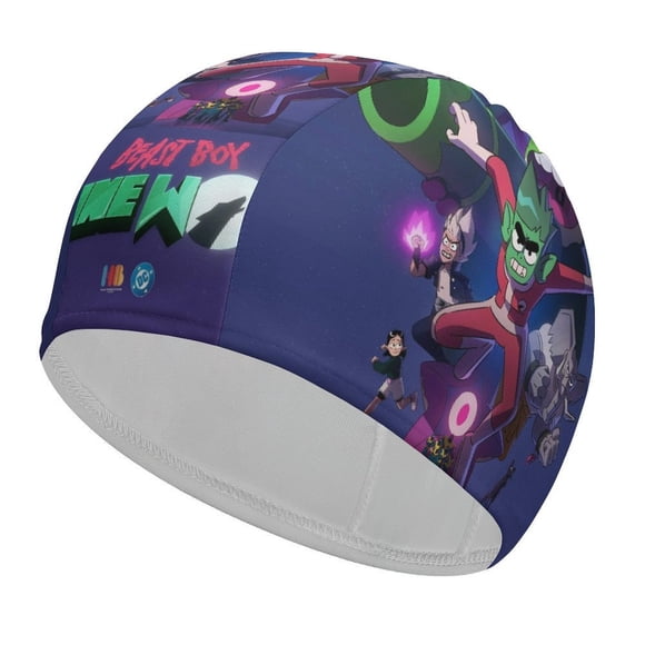 Chico Bestia: Lobo solitario Gorro de Natación de Licra, Gorro de Baño de Tela Cómoda, Gorro Elástico Antideslizante para Hombres, Mujeres y Niños
