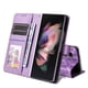thumbnail image 5 of Funda tipo cartera FOXDOCK para Samsung Galaxy Z Fold 3 , diseño girasol en relieve, cuero PU, cierre magnético, soporte y tarjetero, 5 of 5