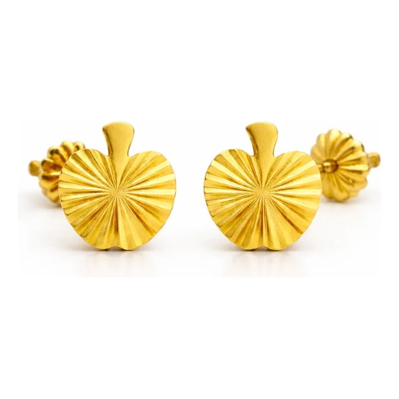 Aros Manzana Facetada 5mm Oro 18k 0.90gr Regalo Mujer Niña Dorado