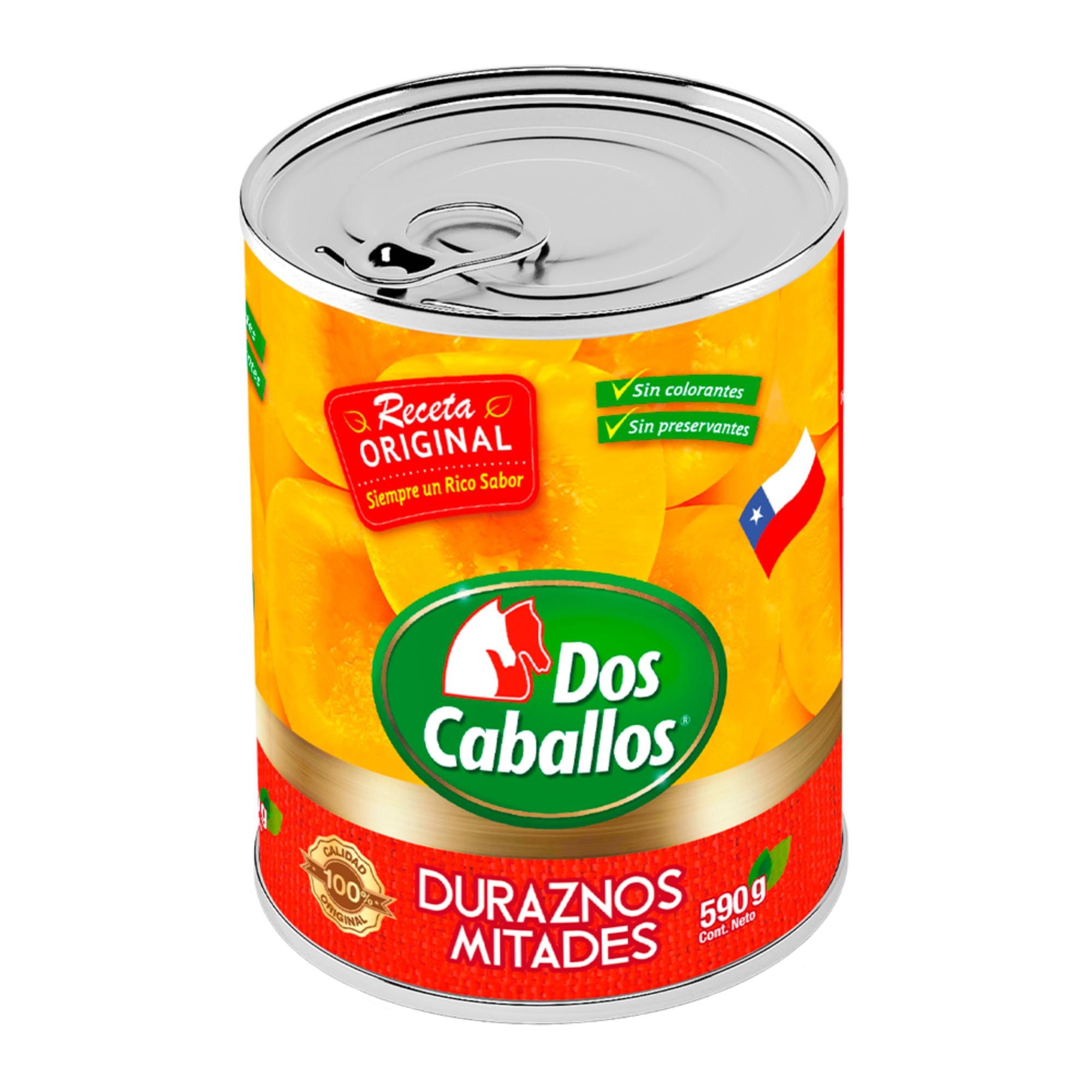 Duraznos En Mitades Drenado 340 g - Neto 590 g Dos Caballos