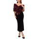thumbnail image 2 of INSPIRE CHIC Chal de Piel Sintética para Mujer para Boda, Estola de Novia, Envolturas de Cóctel, Chal de Noche, L Burdeos, 2 of 6