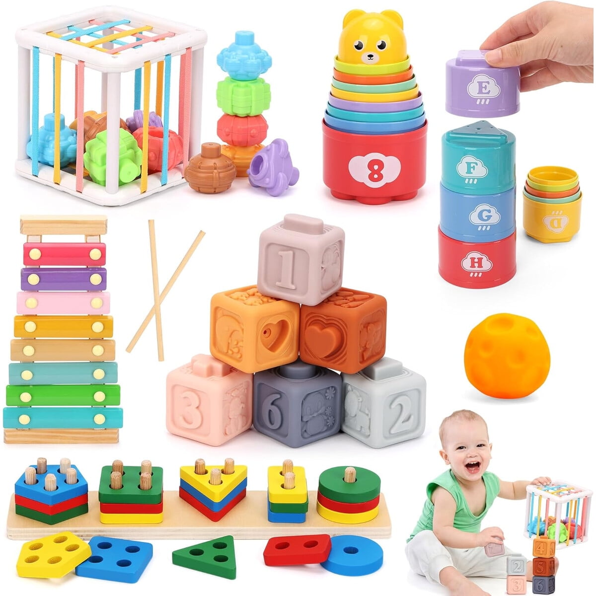 Genérico - Juguetes Montessori Bebaa 6 En 1 Sensorial 618 Meses