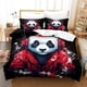 thumbnail image 2 of Funda nórdica de panda gigante con diseño 3D, suave, cómoda y transpirable, funda de edredón con diseño de mascota adorable, funda de edredón para niñas y niños con almohada, 3 piezas suaves, 2 of 3