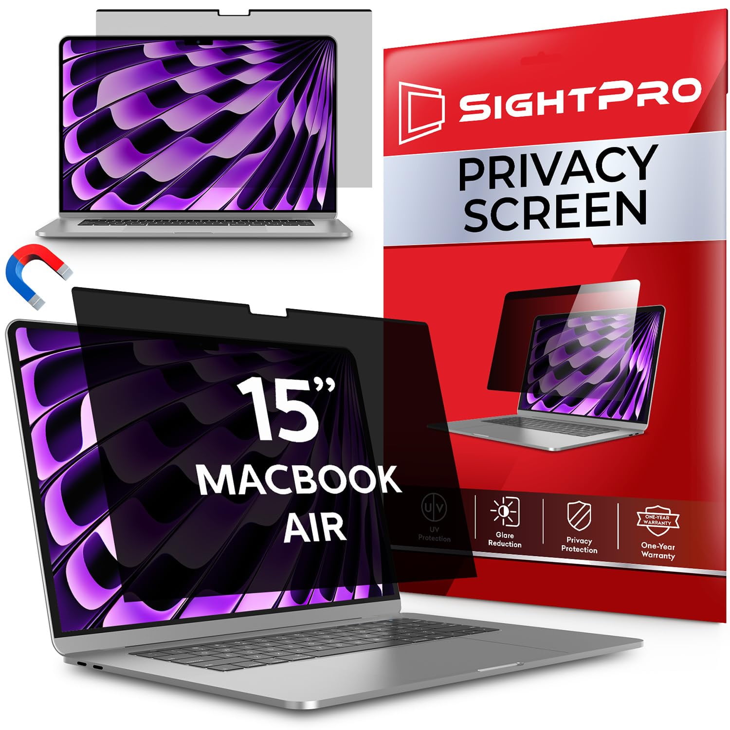 Pantalla De Privacidad Sightpro Magnetic Para Macbook Air De 15 Pulgadas