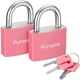 thumbnail image 1 of Candado con llave Padlock Puroma Lock, 43 mm, aluminio, paquete de 2 unidades, color rosa, 1 of 7