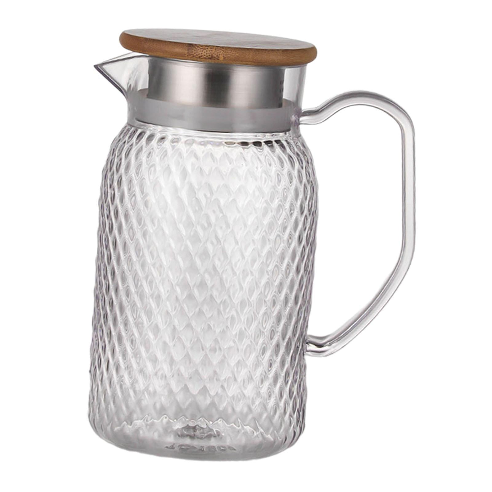 Magideal - Jarra Fría, Jarra Fría Y Caliente, Nevera, Café Y Tapa, Anticaída Para El Hogar, Pc, Jarra De Agua De Té Helado, Jarra De Agua De Jugo Resistente Al Tapa De Bambú