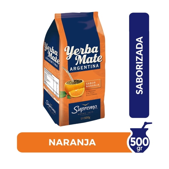 Yerba Mate Argentina Sabor Naranja, 500 g