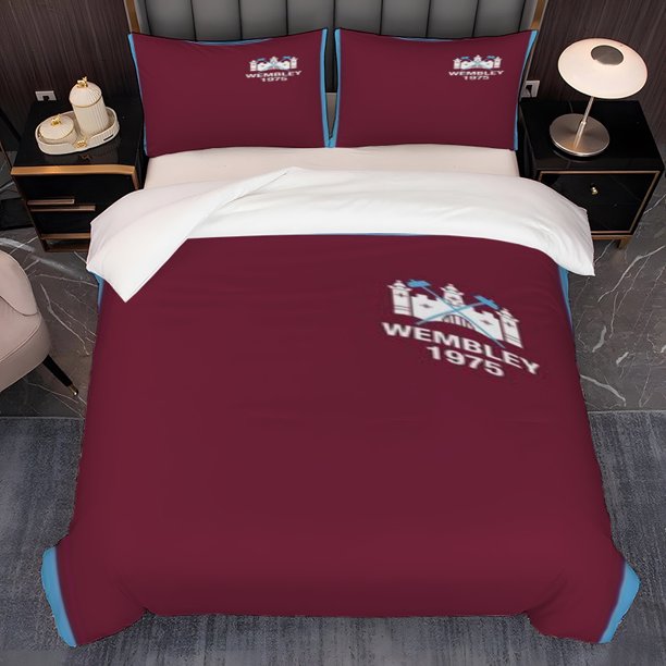 3pcs 75 Wembley Commemorative Bullet Theme Printed Bedding Set Soft Duvet Cover and Two Pillowcases