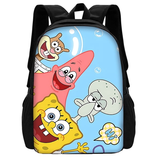 Cartoon cute S-spongebobS 3 pcs set Child School Backpack with Lunch Bags ,Pencil Bags ,School Bags for Boys Girls Best Gift