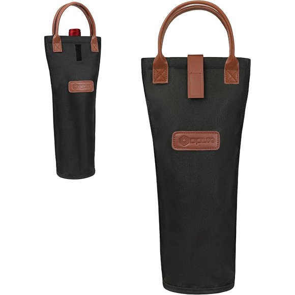 OPUX Single Bottle Wine Bag Carrier, Insulated Wine Cooler Tote
