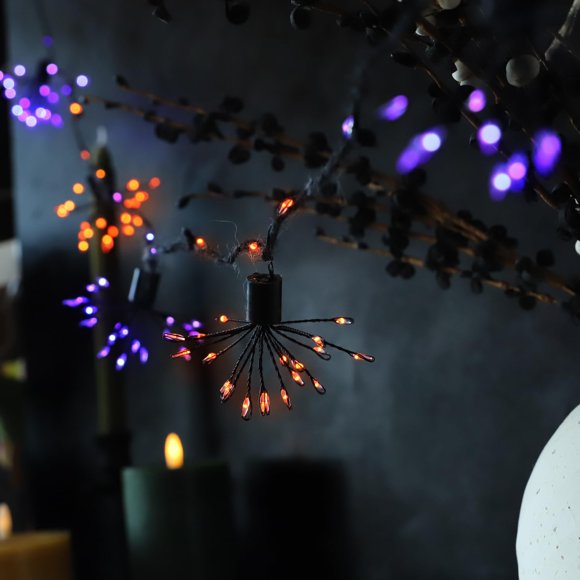 Luces de cadena SUNSET HOME 10 ft (3 m) 200 LED naranja y púrpura con control remoto