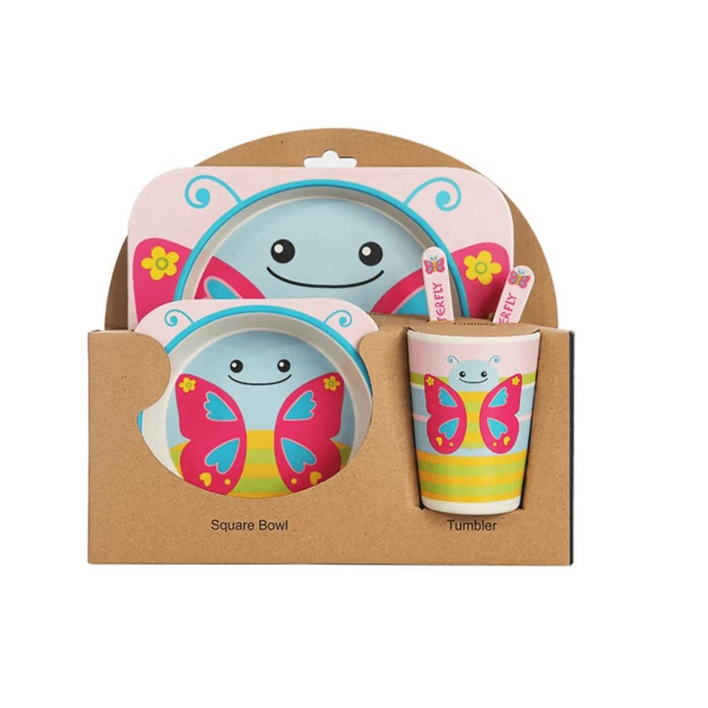 Tolipa - Loza Vajilla De Bambú Para Niños 5 Piezas - Pb-c2