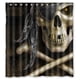 thumbnail image 1 of Cortina de ducha de baño con diseño de calavera de terror y capitán pirata, juego de cortinas con ganchos, tamaño 66 x 72 pulgadas, 1 of 3