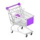 thumbnail image 1 of Mini Carrito De Compras De Supermercado, Carrito De Mano De Metal, Juguete, Adorno, Organizador De Escritorio, Violeta, 1 of 3