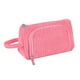 thumbnail image 4 of Bolsa De Maquillaje Portátil Organizador Cosmético De Pana Para Actividades Al Aire Libre Rosa, 4 of 5