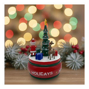 Genérico - Arbolito Navideño Caja Musical Renos Madera 20Cm Decoración Navidad 2025