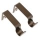 thumbnail image 1 of Juego de 2 piezas ajustable metal cortina poste barra soporte de pared gancho titular marrón, 1 of 5