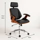thumbnail image 4 of Silla oficina cuero negra con apoyabrazos madera y respaldo cabeza, 4 of 7