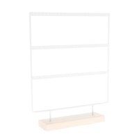 Magideal - Organizador De Soporte Para Pendientes De Joyería, 3 Capas Con Base De Madera, Versátil, Fácil Desmontaje, Elegante, Ahorro De Espacio Para Decoración Blanco
