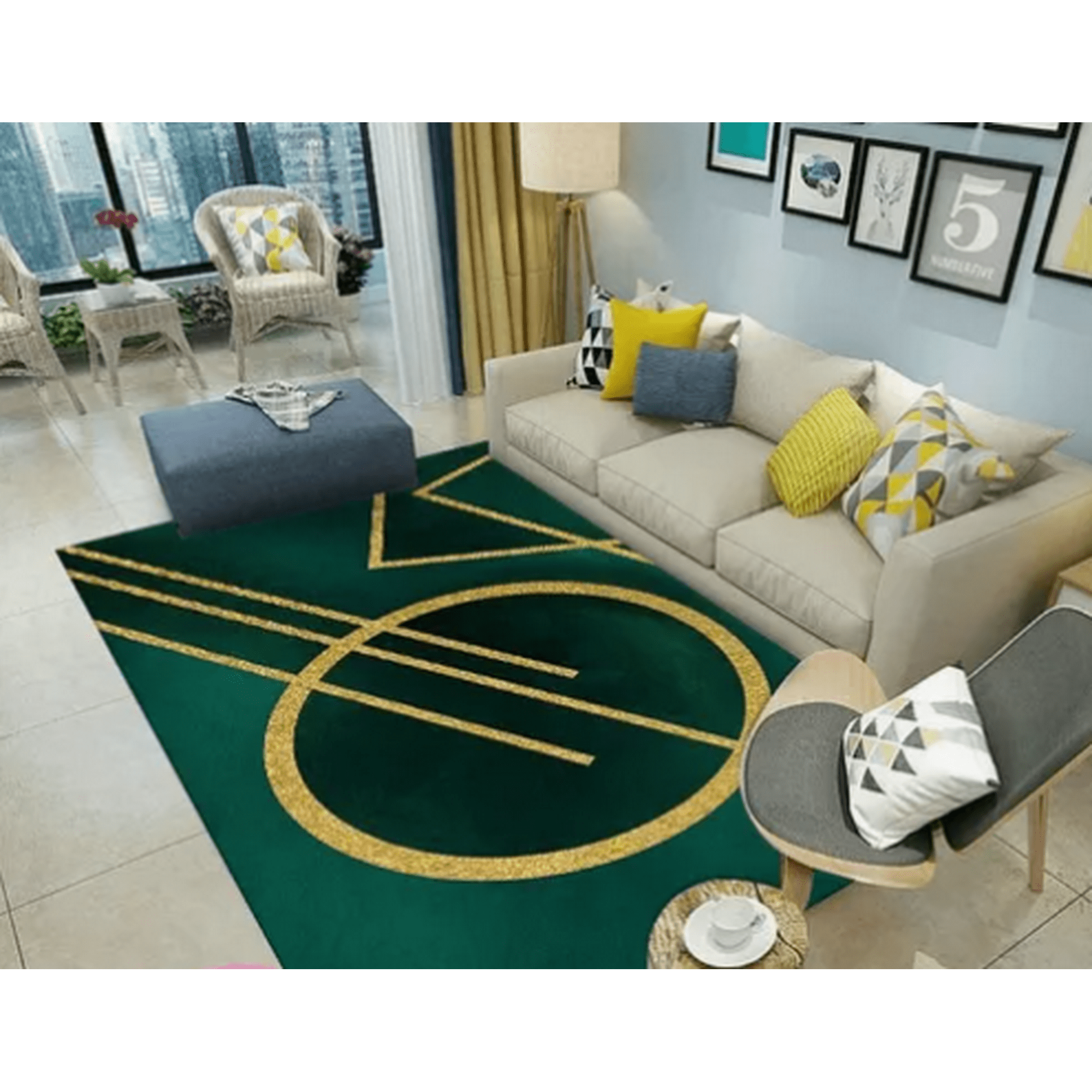 Tecnocasa - Alfombra Lisa Con Diseño En 3d 200x240cm