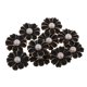 thumbnail image 1 of 10 unids perla rhinestone botón de flor adornos de cristal flatback decoración negro + perla, 1 of 5