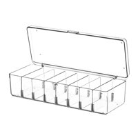 Magideal - Caso De Mazo De Cartas Con 7 Divisores Extraíbles, Almacenamiento De Tarjetas De Juego Acrílico Transparente, Caja De Tarjetas De Recolección De Tarje