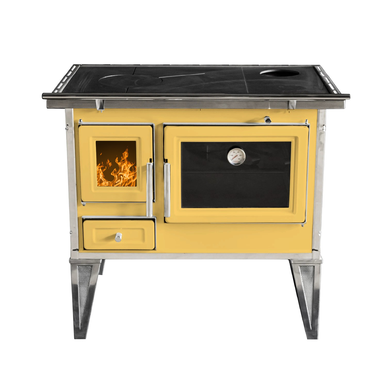 Alcazar - Cocina A Leña Calbuco L 70 Amarilla